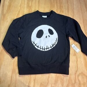 Disney Store Black and White Jack Skellington Kids 5/6 Crewneck Sweater